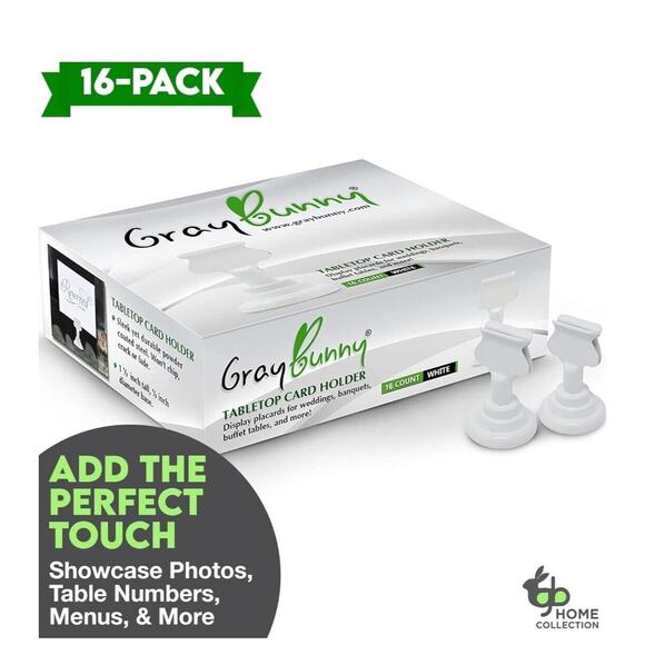 16 Pieces Metal Table Number Holders 1.5 Inches White Place Card Holder - Picture 5 of 8